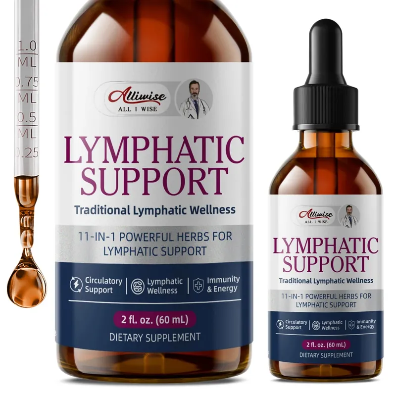 Alliwise Lymphatic Health Support Drops 11 in1 Herbal Compound Formula Body Cleanse & Refresh Digestive Support Lymphatic Detox