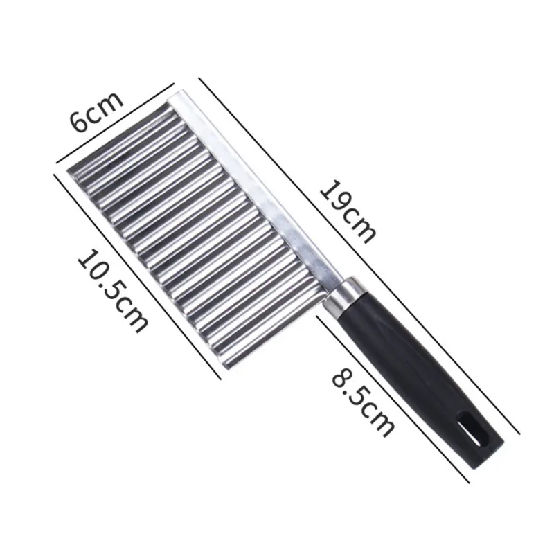 1pc Stainless Steel Wavy Potato Cutter Professional Crinkle Cut Knife Vegetable Slicer for Potatoes Carrots Cucumbers