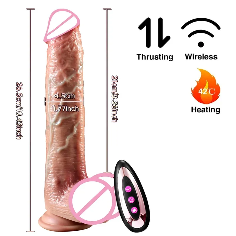 Long Dildo Vibrators for Women Heating Telescopic Machine Sex Toys Super Big Dick Large Realistic Penis Huge Dildos Vibrator — image 15