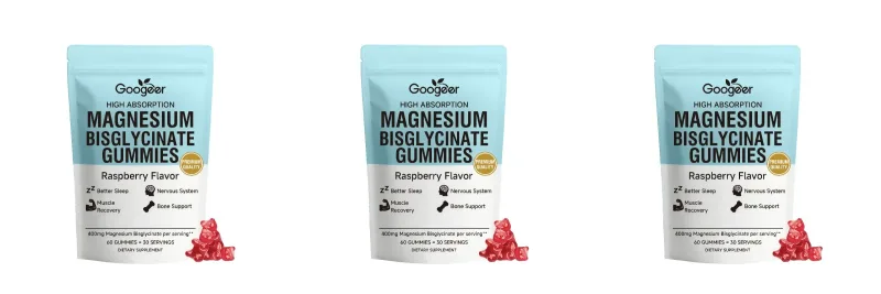 Magnesium Bisglycinate Gummies400mg Raspberry Flavor Supports Bone Health& Muscle Function Dietary Supplement for Adults60 Count