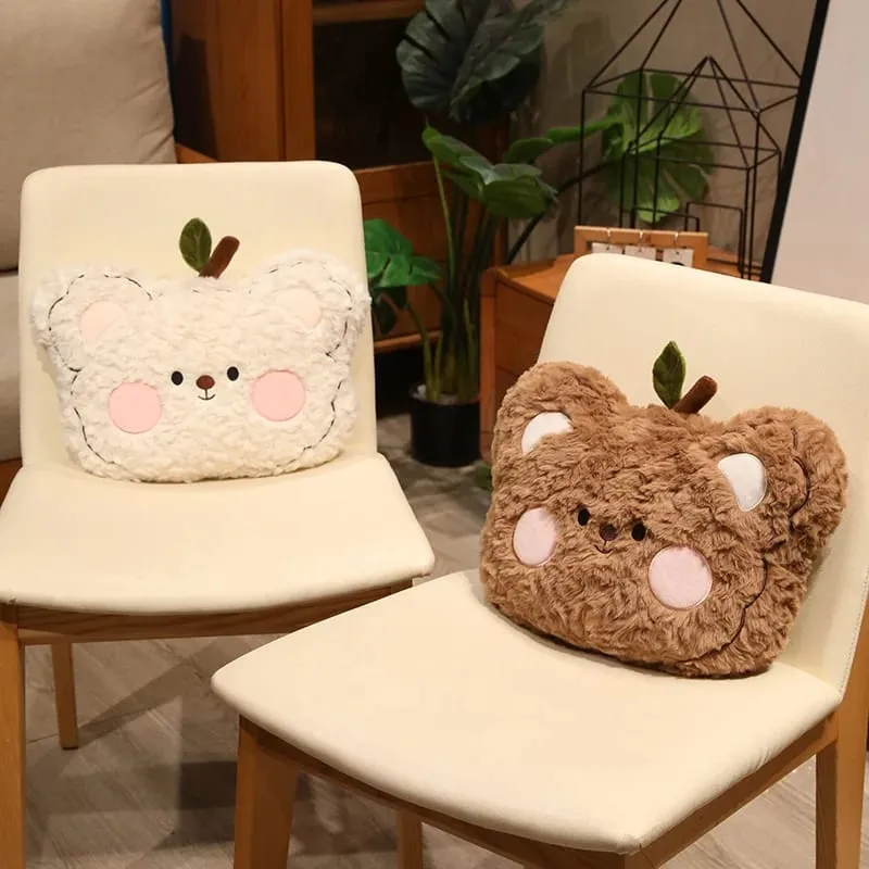 40cm Teddy Bear Head Plush Pillow Cute Bear Face Throw Pillow Soft Fluffy Stuffed Cushion Sofa Bedroom Home Decor Gift