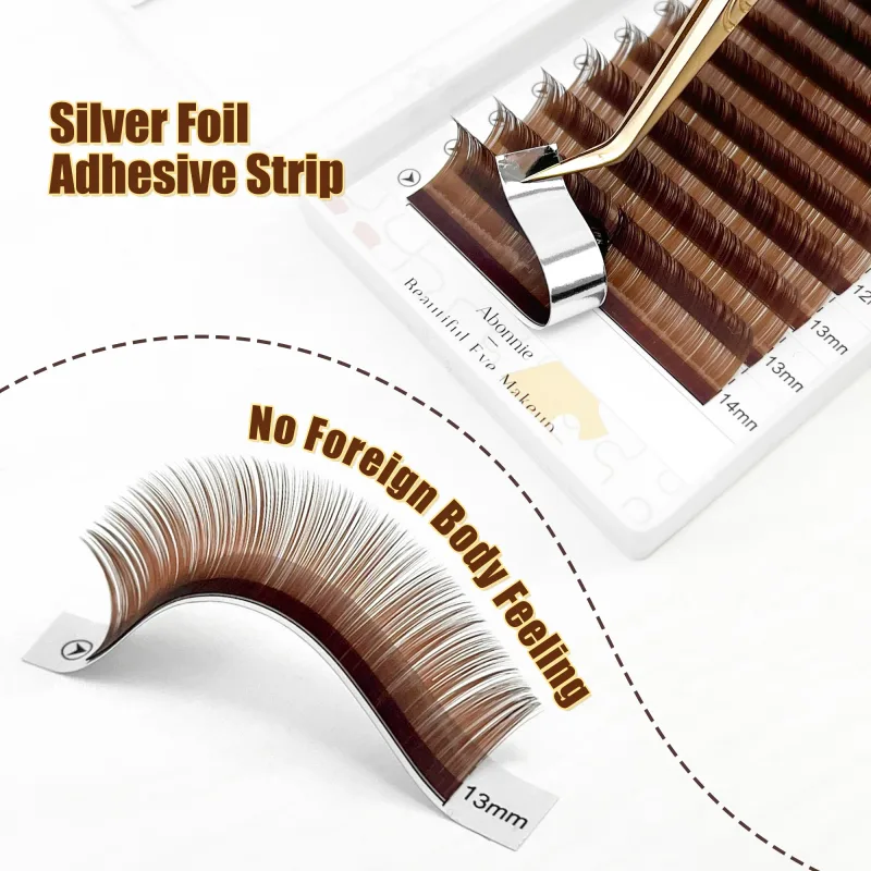 Abonnie LB Brown Lashes M Curl Classic Eyelash Extensions Foxy Eye Lash Cocoa Lashes Colored Eyelashes Fluffy Lashes