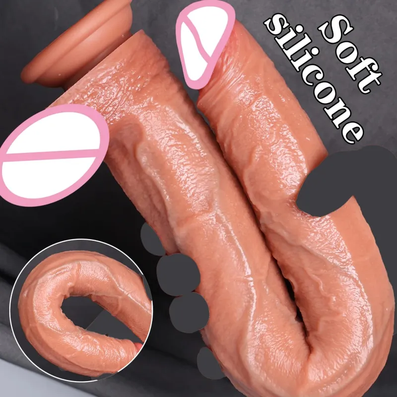40CM Long Dildo Realistic Snake Shape Single Layer Silicone Big Penis Soft Anal Sex Toy Suction Cup Dick for Women G-spot Orgas