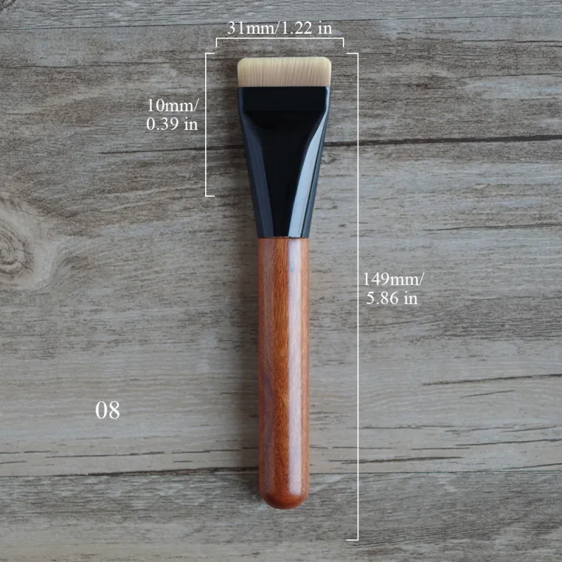 African Rosewood Handle Handmade Makeup Brushes 1pc Snow Fox Goat Hair Face Powder Blush Eye Shadow Brush Synthetic Makeup Brush