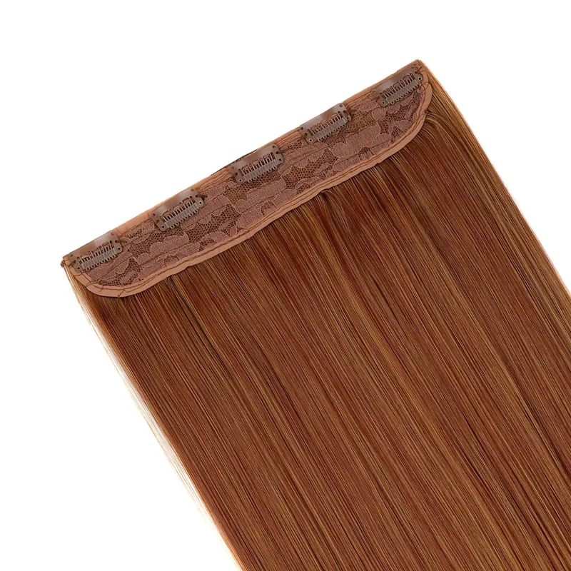Clip In Hair Extensions 5 Clips One Piece Straight Hair Ombre Two Tone High Temperature Synthetic Hairpiece For Women