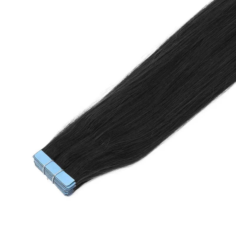 Tape in Hair Extensions Human Hair Invisible PU Tape in Extensions Straight Glue in Extensions Remy Human Hair Extensions 30G