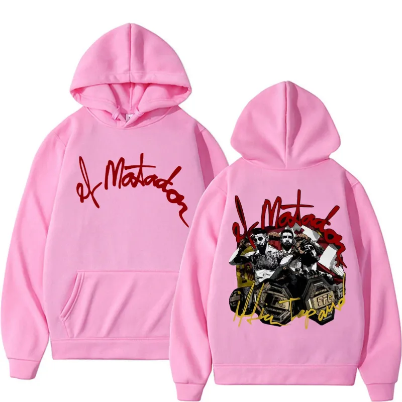 El Matador Ilia Topuria Violence Aesthetic Sweatshirts Men's Clothing Harajuku High Street Hooded Fleece Casual Oversized Hoodie