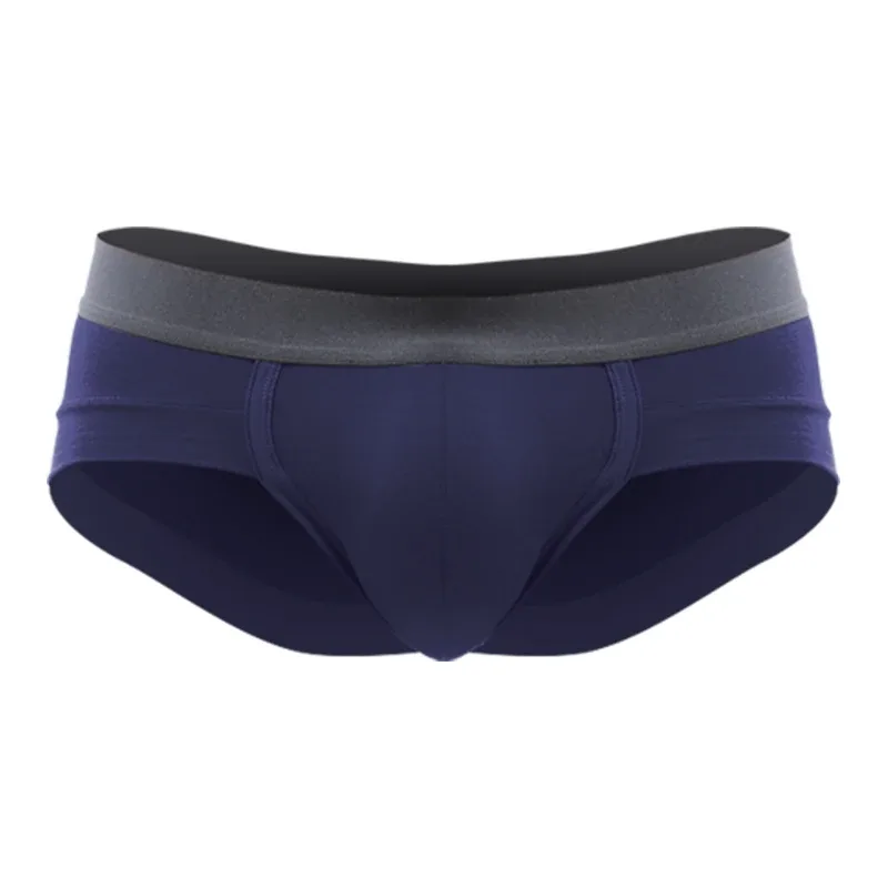 Men's Underwear, Men's Briefs, U-Shaped Pouch, Modal Breathable Summer Youth White Low-Waist Briefs