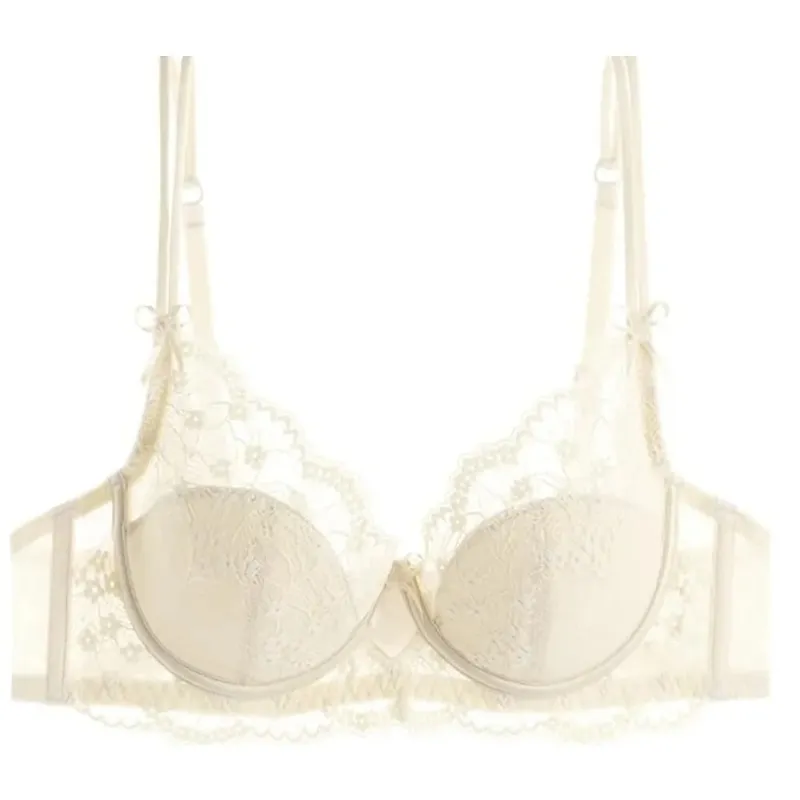 Women Lace Full‑Coverage Bra Set Thin Minimizer Push‑Up Anti‑Sag Soft Lingerie Set For Large Bust Ladies Casual Daily Intimates