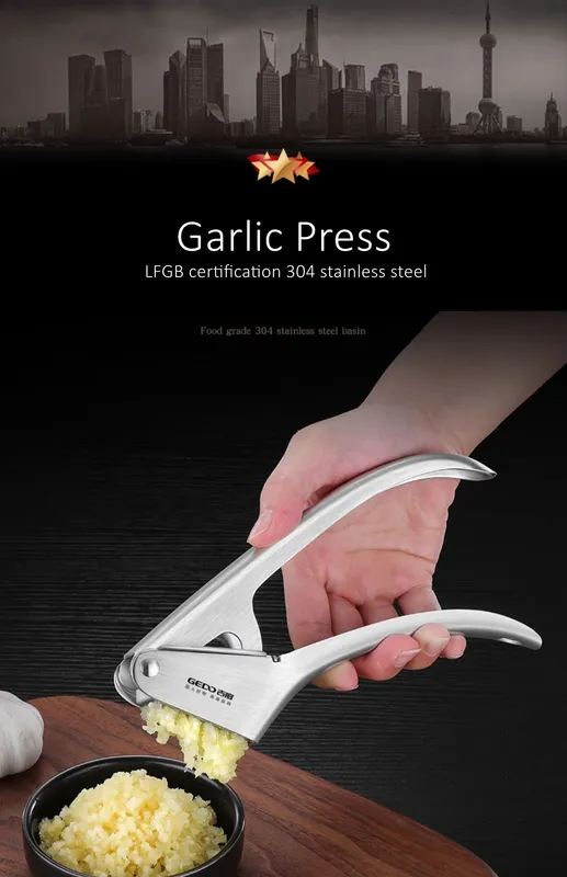 Crane-beak Shape Press Ultra Thick 304 Stainless Steel Wasabi Crusher 19.2cm Ergonomic Handle Kitchen Paste and Juice Maker