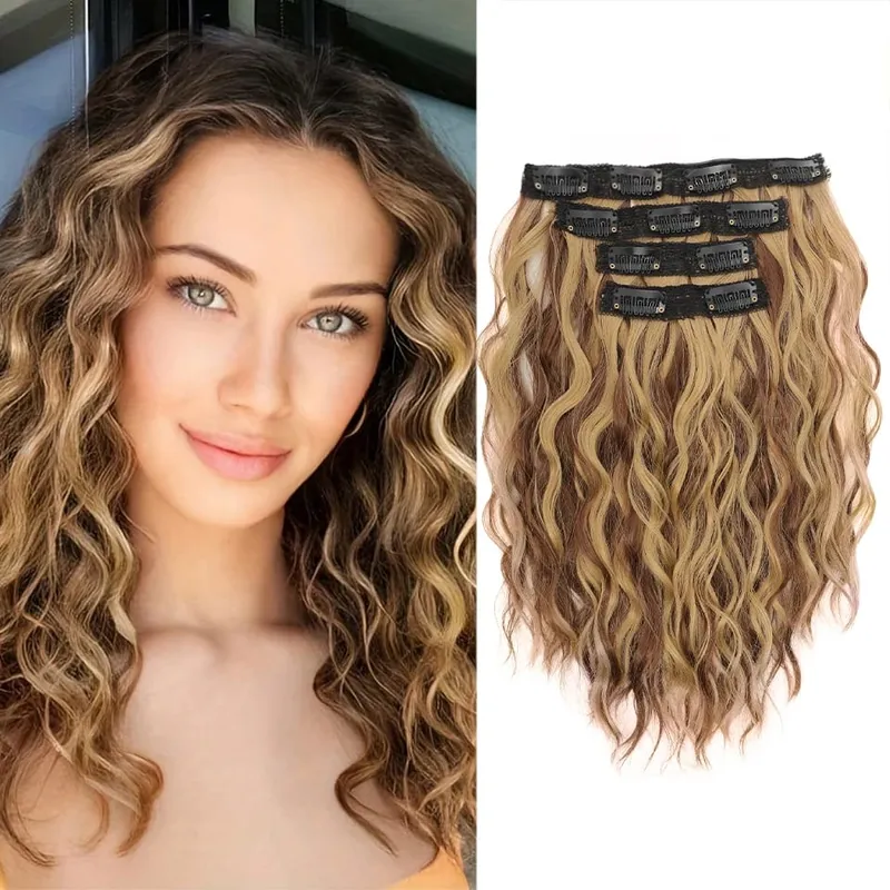 12 inch Four Piece Water Ripple Short Roll Clip Hair Extensions Suitable For Women's Daily Gatherings Gestivals And Celebrations — image 9