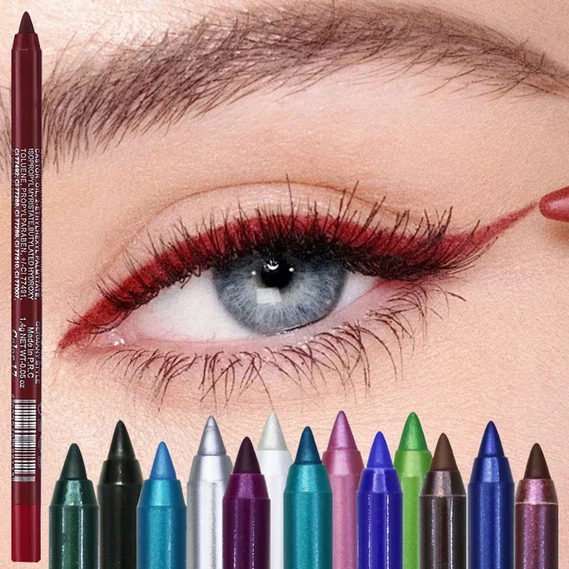 17 Colors Pearlescent Eyeliner Pencil Waterproof Long-lasting Colorful Matte Smooth High Pigment Eye Liner Shadow Pen Eye Makeup