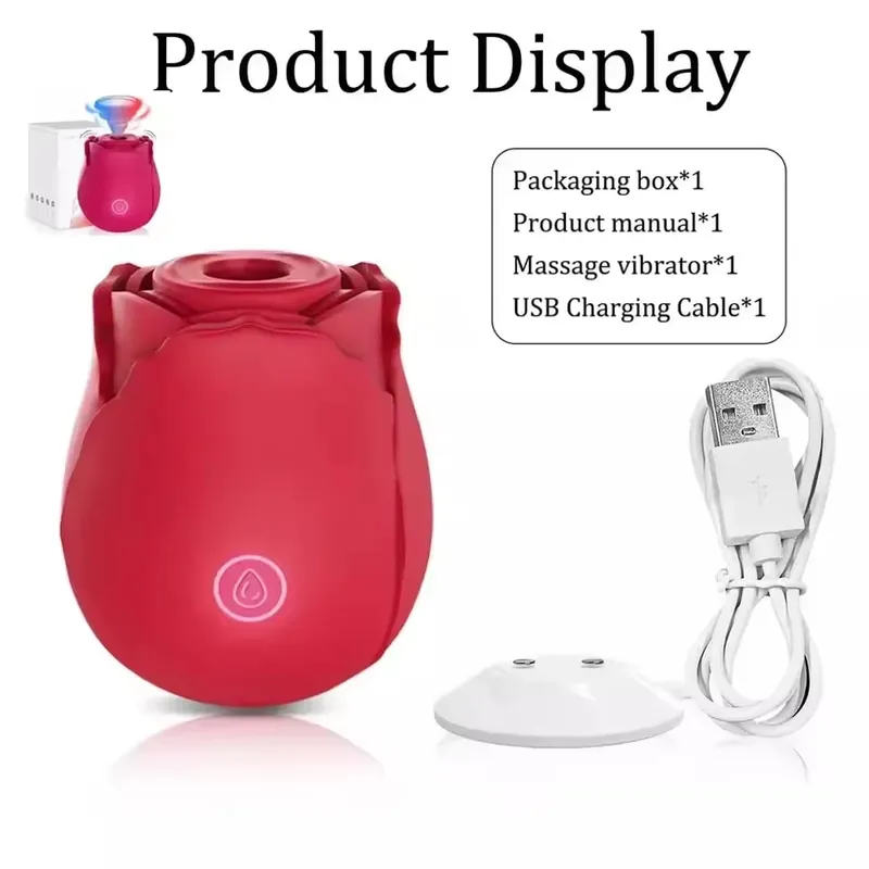 Powerful Clitoral Sucking Dildo Vibrator Female Rose Clitoris Nipple Stimulator G Spot Vagina Massager Adult Sex Toys for Women