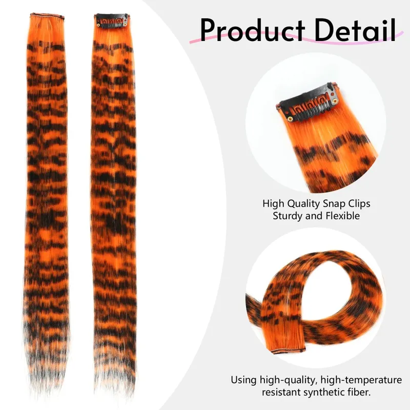 Synthetic Clip in Feather Hair Extensions 18inch 22inch Colorful Clip in Hair Halloween Christmas Party Use for Women Girls