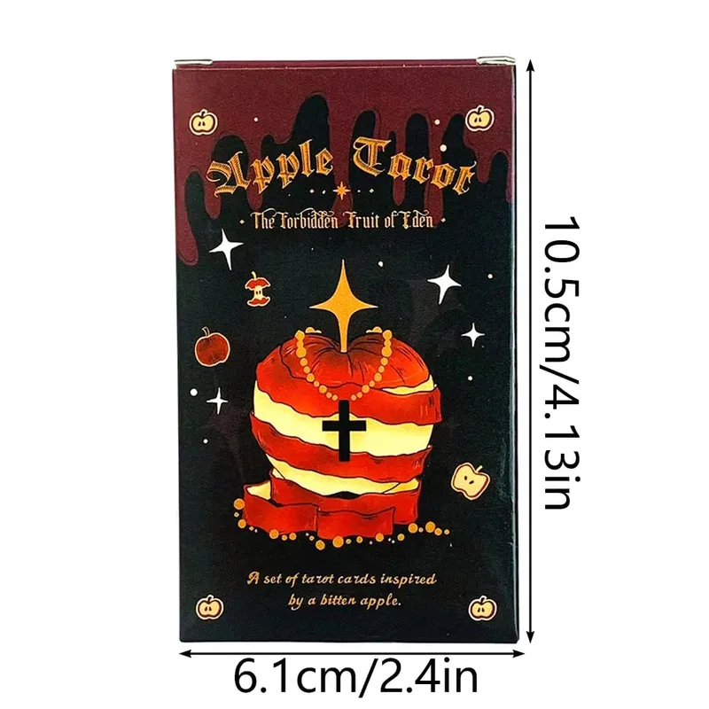 Apple Tarot Deck 78 การ์ด Dark Fairy Tale Apple ธีมไพ่ทาโรต์ Divination สมาธิของขวัญฮาโลวีนสำหรับเริ่มต้นนักสะสม — image 6