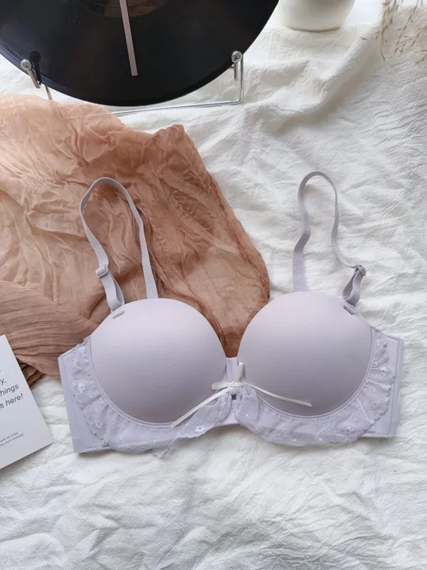 Red Half-Cup Lace Bra Set for Small Chests Adjustable Support Anti-Sagging Push Up Sexy Lingerie Set Women Birthday Gift