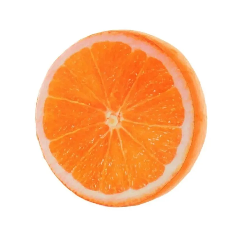 Creative Round Fruit Pillow Fruit Slice Print Simulation Throw Pillow Stuffed Inner Plush Fabric Plush Pillow Office Rest