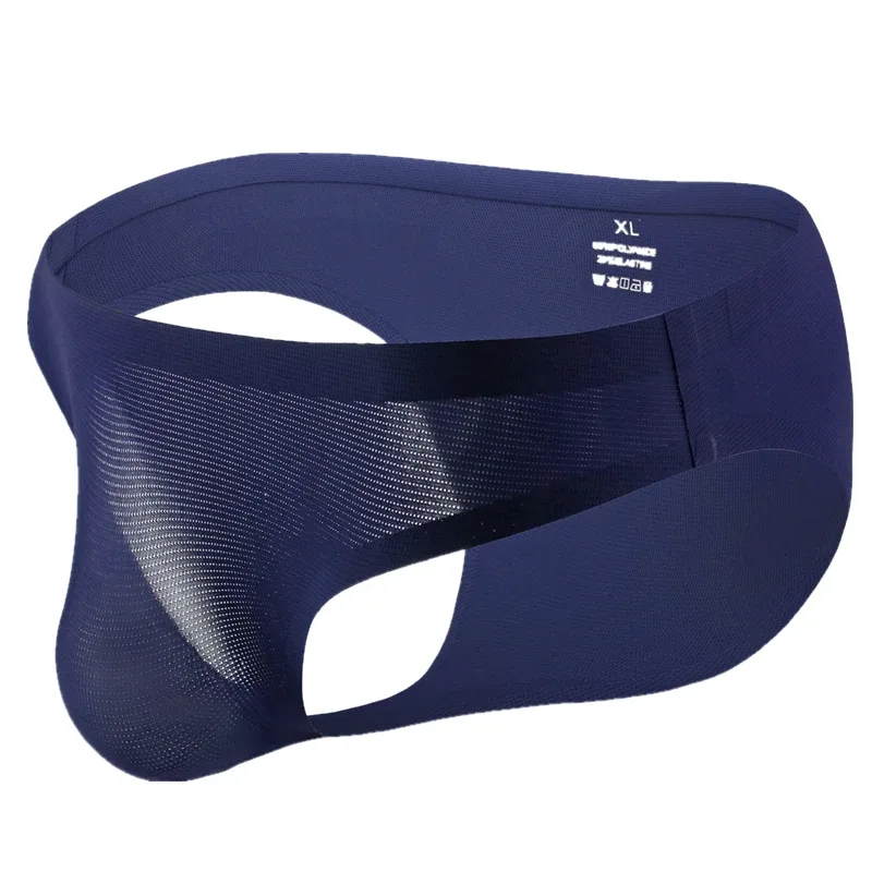 Seamless Briefs Underwear for Men Ice Silk Sexy Underpants Cuecas Ultra-thin Mens Bikini Seamless Lingerie Hombre Slip Male