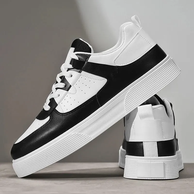Männer Weiß Schwarz Casual Sneakers Dicke Sohle Plattform Skateboard Schuhe Mode Atmungsaktive Streetwear männer Sport Schuhe