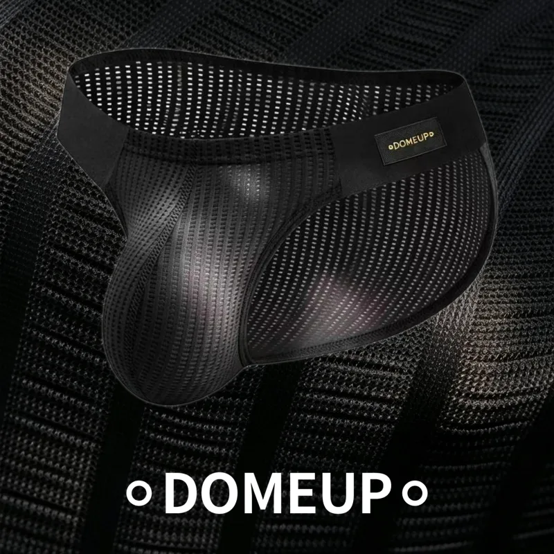 Men Vertical Stripe Mesh Bikini Briefs 3D Pouch Underwear Low Waist Elastic Waistband Breathable Male Panties DP911 3256812861254528