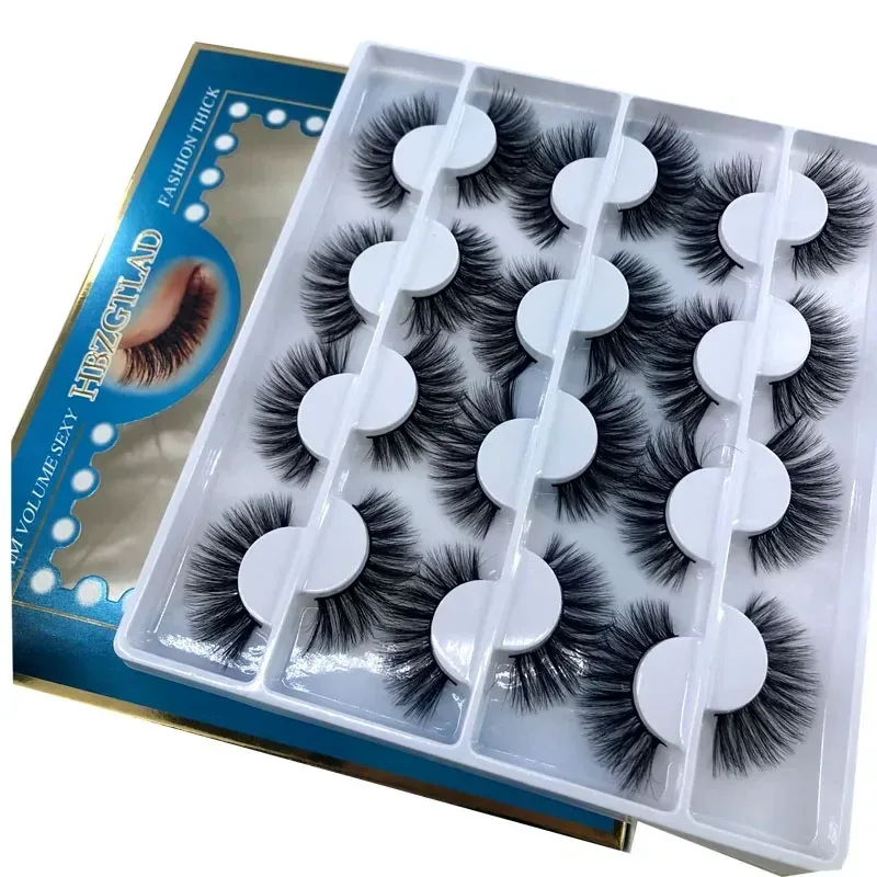 12 pairs of Multipack 3D mink false eyelashes handmade soft and fluffy natural eye makeup tool