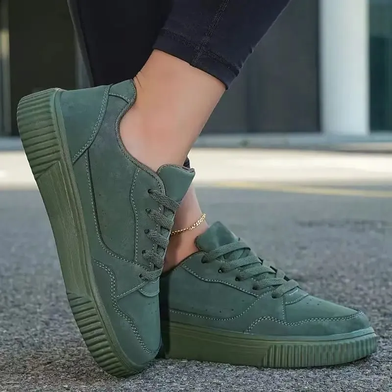 Unisex Sneakers All Season Casual Shoes Men Platform Chunky Footwear Women Solid Color Lace Up Couples Minimalist Board Shoes