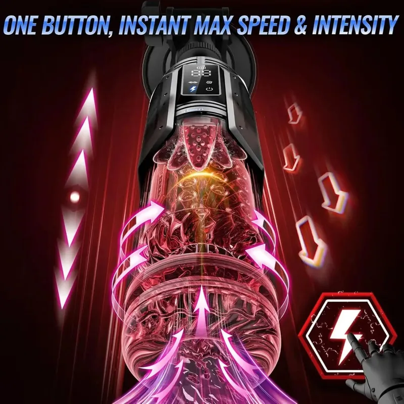 Automatic Male Masturbator 7 Thrusting Rotating Suction Modes Blowjob Sex Machine Vibrating Masturbation Stroker Dual Handles
