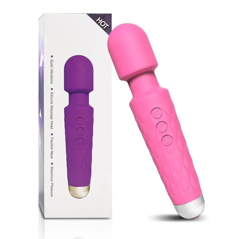 ויברטור חזק שרביט קסמים לנשים USB נטענת לעיסוי עמיד למים דגדגן G-Spot ויברטור צעצוע מין מתאים למבוגרים
