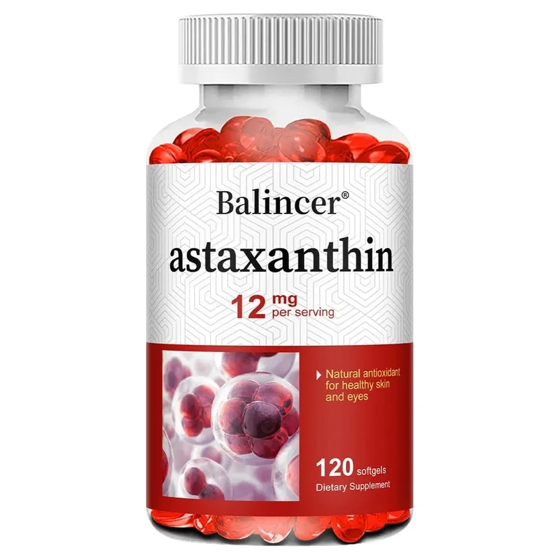 Astaxanthine – Soutient la santé de la peau des yeux. Antioxydant. Convient pour le soutien alimentaire des articulations, du système immunitaire du cerveau et du cœur.