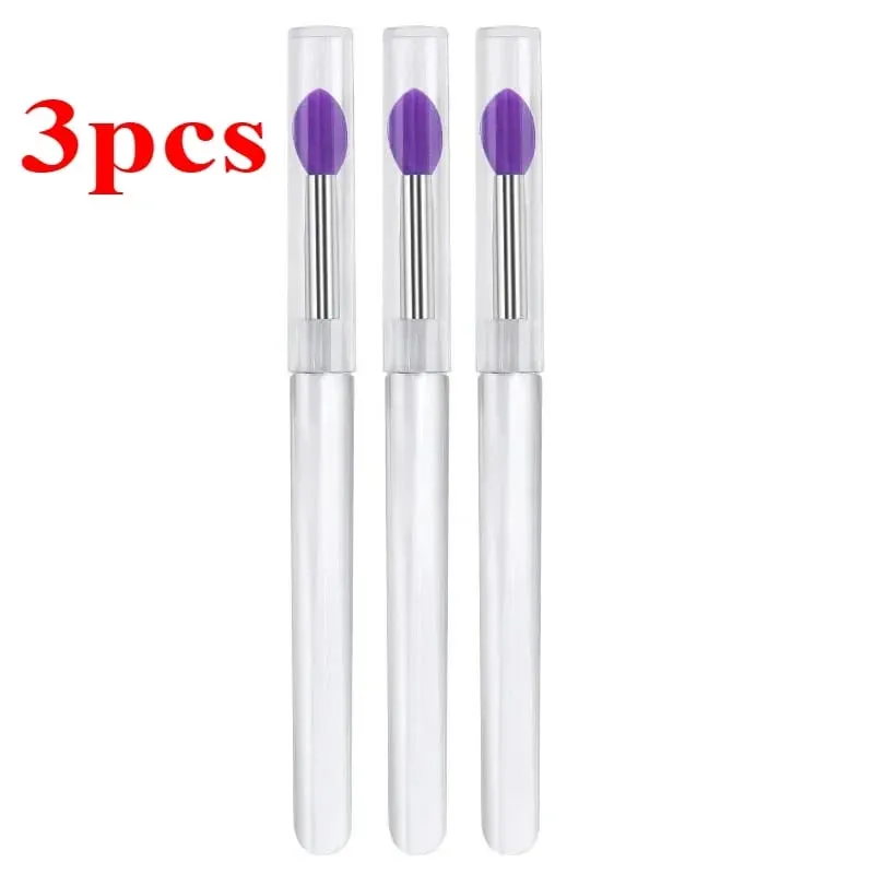 3/5/10Pcs Soft Silicone Lipstick Brush Lip Stick Applicator Portable Clear Handle Clean Microbrush Lipgloss Beauty Tool