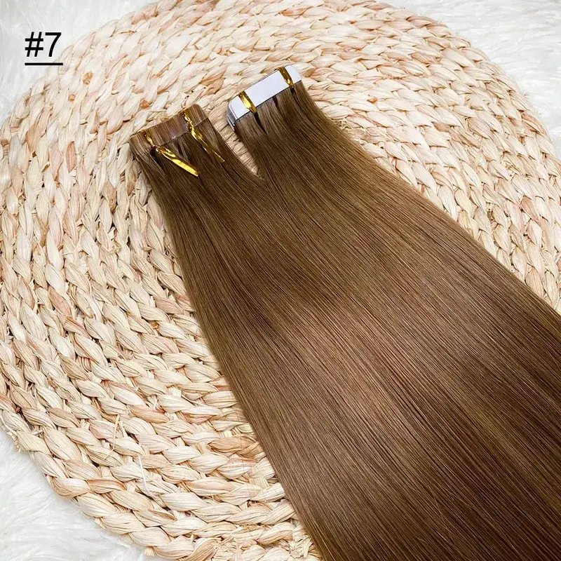 Tape-In Human Hair Extensions Different Colors Straight Hair 18-30 Inch Double Sided Adhesive Remy Hair