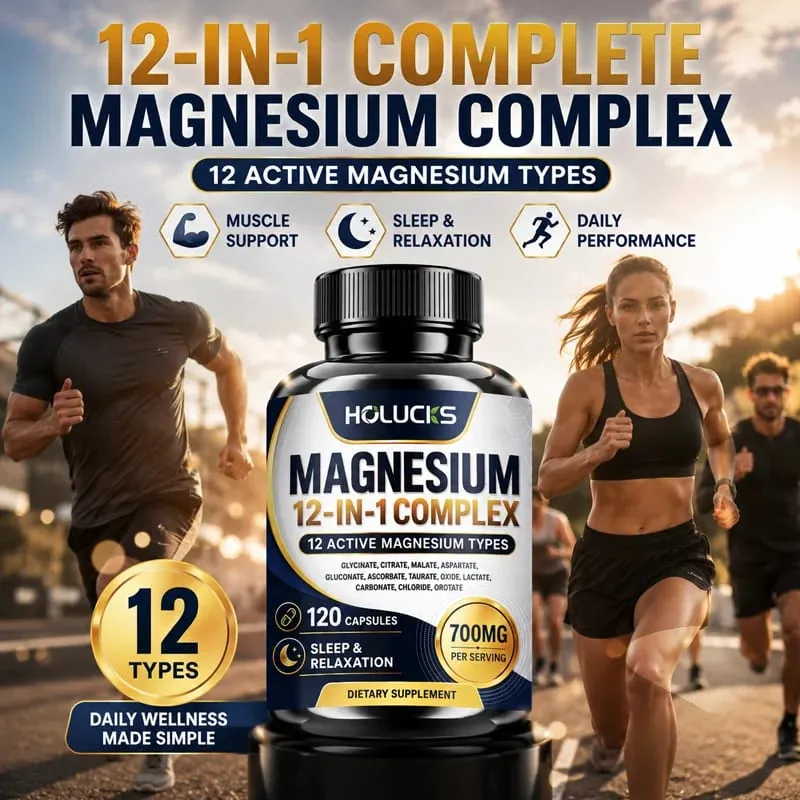 Magnesium Complex 700mg 12 in 1 Supplement Support Heart & Bone Health Aid Relaxation Improve Muscle Strength Boost Immune