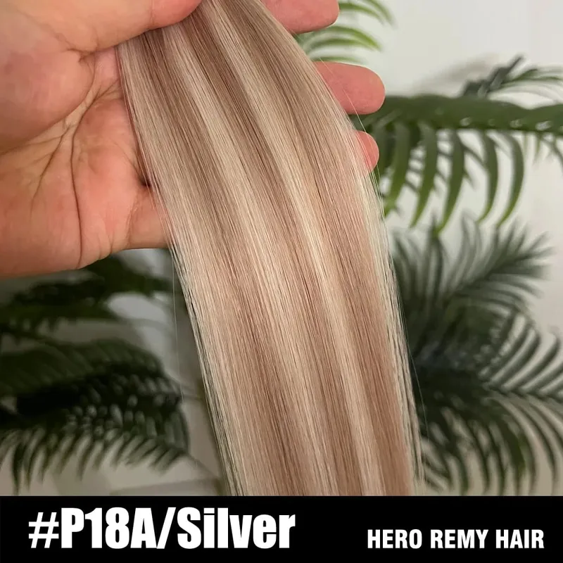 Tape in Hair Extensions Natural Human Hair 100% Invisible Double Sided Tapes On Hair Silky Straight Real Remy Hair Extensions 2g