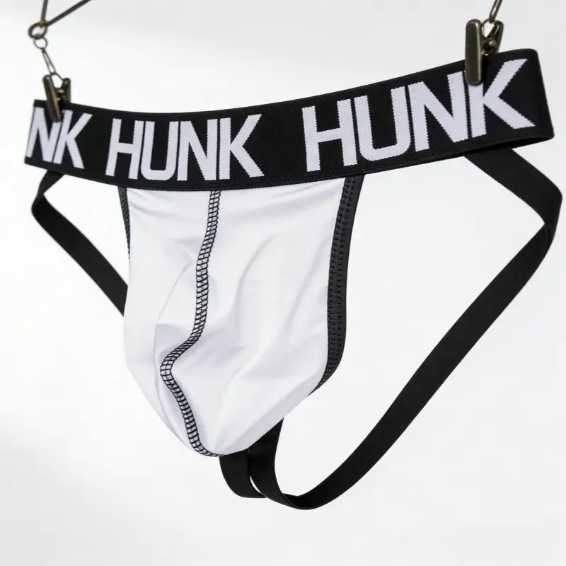 Men's HUNK Athletic Jockstrap Performance Jock Thong Moisture-Wicking Breathable Low-Rise Training Underwear Backless G-String