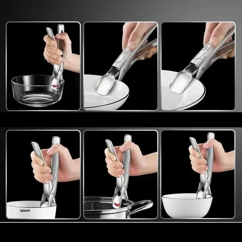 Silicone Non-slip Pot Pan Clip Heat Resistant Dish Gripper for Kitchen Air Fryer Camping