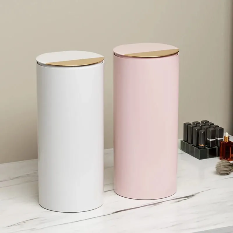Makeup Brush Storage Cylinder Press-to-Open Automatic Lift Dustproof Lid Large Capacity for Eyebrow Pencils and Makeup Brushes