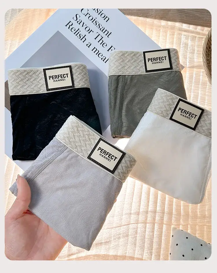 Men's Ice-Silk Jacquard Boxer Briefs: Cooling, Breathable, Mid-Rise, Boxer Shorts—comfortable and Simple Style for Young Men