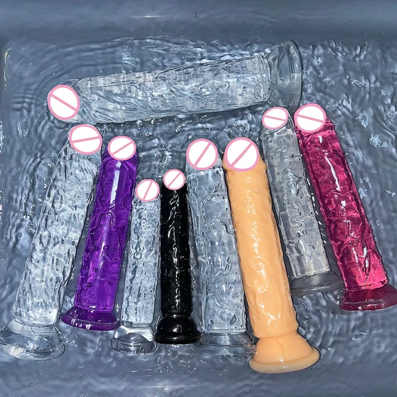 Goedkope 5 Kleuren Kleine Transparante Dildo Zuignap Jelly Lul Vrouwen Erotische Anale Seksspeeltjes Zachte Clitori Vaginale Masturbators Penis — image 3