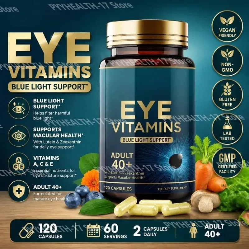 Eye Vitamins Capsules Blue Light Support with Lutein & Zeaxanthin for 40+ Macular Health Support for Men Women 120 Capsules — image 1