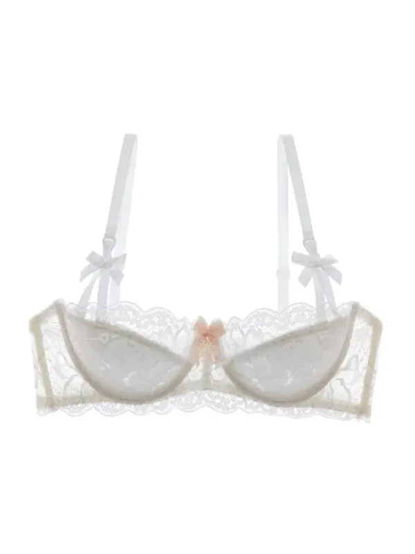セクシー Trend Summer Half Cup Bra Set Thin Large Bust Minimizer Gathered Abstinence Lingerie For Women Daily Sleep Casual Wear