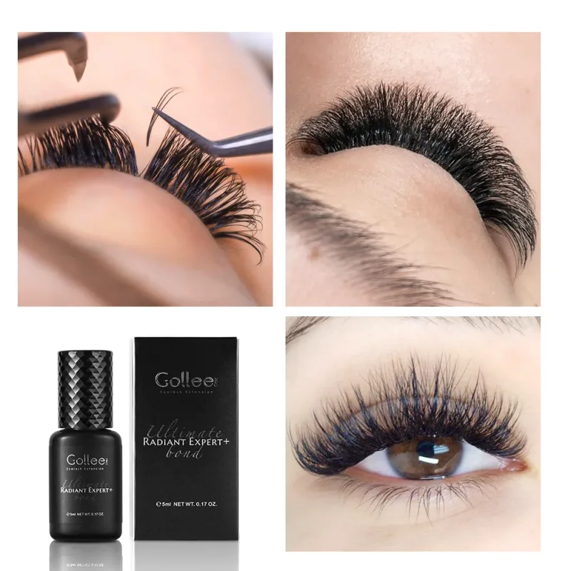 Gollee 0.5-1s Fast Dry Glue for Eyelash Extension Hypoallergenic Lash Extension Glue for Professional Artists Eyelashes Supplies