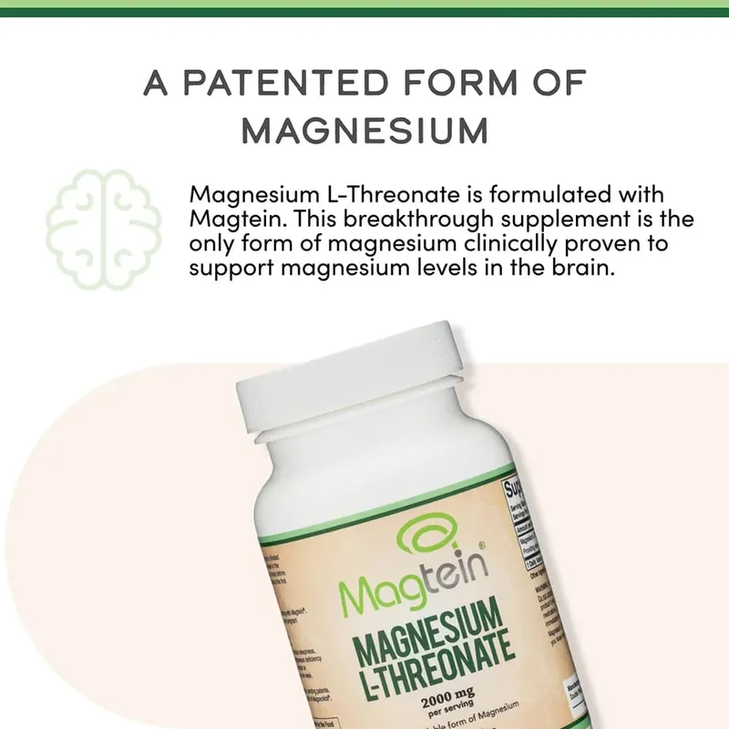 Magnesium L-Threonate Sleep and Cognitive Support - high Absorption - Most Bioavailable Form of Magnesium - 2000mg -120capsules