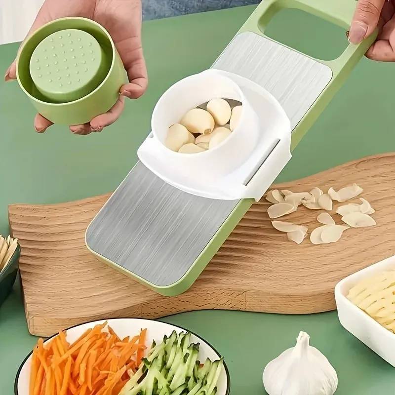 7pcs Stainless Steel Multi-Function Vegetable Slicer And Grater Set with Interchangeable Blades Manual Kitchen Gadget Tool Kit