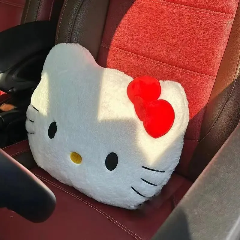 *Anime Sanrio Hello Kitty Cute Cartoon Head Plush Pillow Sofa Bedside Cushion Car Cushion Nap Pillow Birthday Gifts for Girl