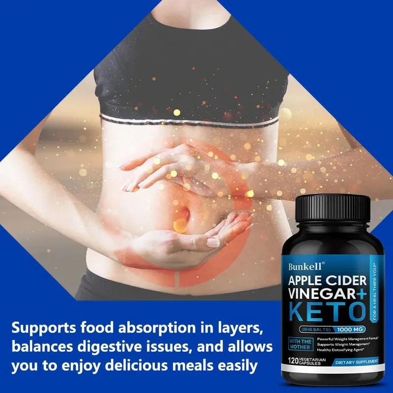 Keto Apple Cider Vinegar Capsules 1000mg Support Metabolic Function Digestion Appetite Management & Body Cleansing