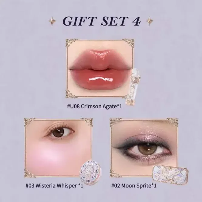 Makeup Set Flower Knows Butterfly Cloud Collar Collection Makeup Dárková sada obsahuje rtěnku s očními stíny Vegan & Cruelty-Free