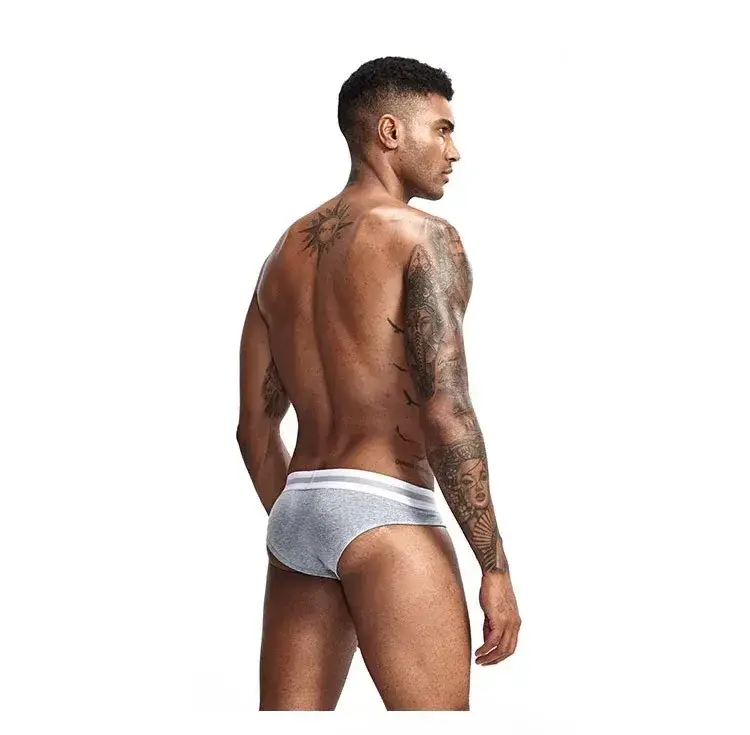 3Pcs Low Waist Men's Cotton Briefs, No‑Fly U‑Pouch Sports Underwear, Sexy Elastic Breathable Daily Underpants Male