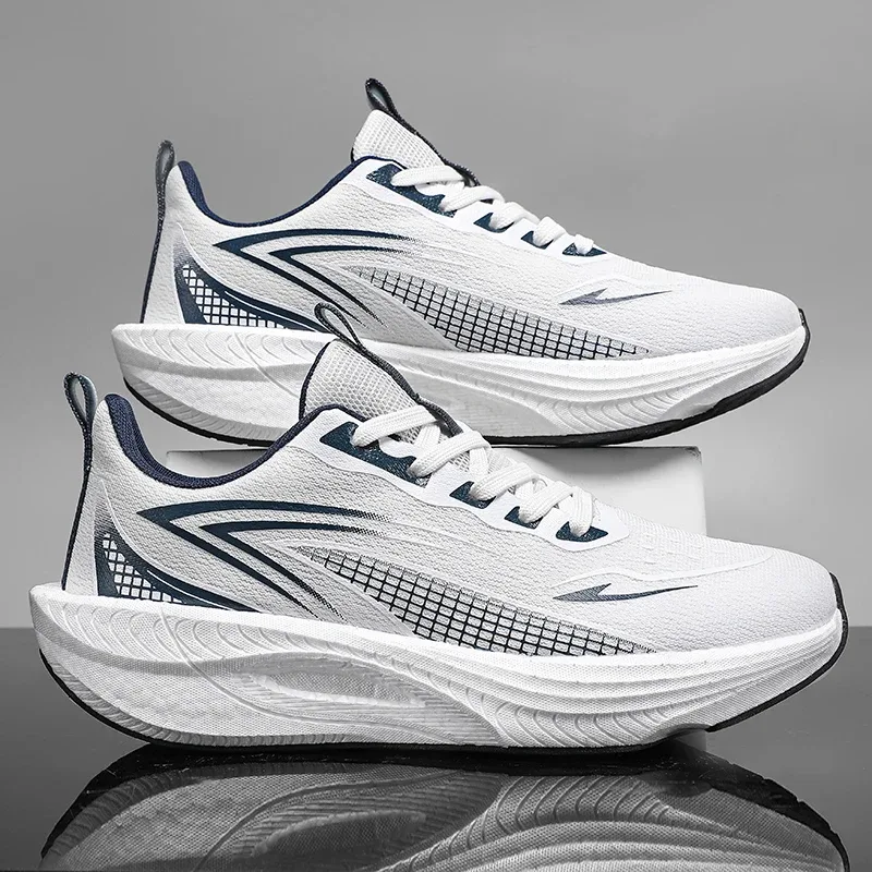 Lightweight Men's Running Sneakers Carbon Board Speciality Marathon Men Sports Breathable Walking Athletic Nonskid Sneakers Man