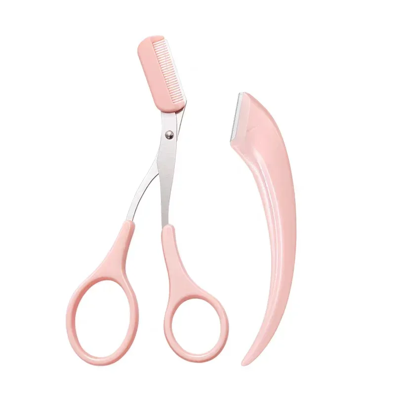 Eyebrow Grooming Set With Comb Eyebrow Scissors Curved Safety Eyebrow Razor Professional Makeup Trimming Tools for Beginners