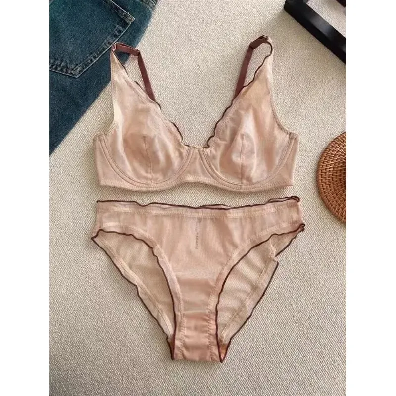 New Arrival Ladies Full Cup Bra Set Ultra Thin Minimizer Sexy Support Anti-Sagging Side Slim ABCD Everyday Comfort Lingerie Set — image 5
